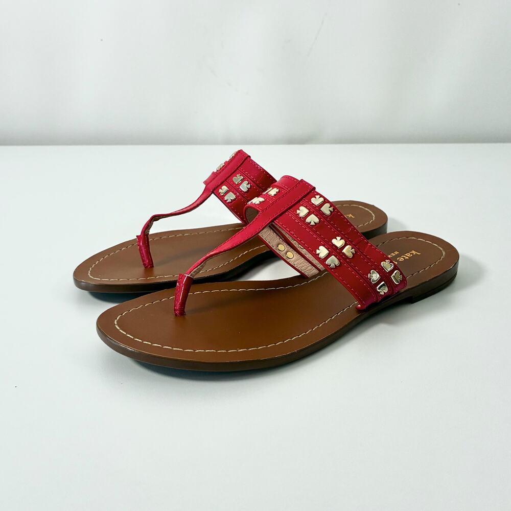 Kate Spade New York Women's Carol Flat Thong Sandals in Red - Size 6M